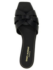 Black Calfskin Slides