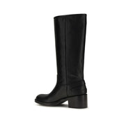 Black Calf Leather Bos Taurus Flat Boots
