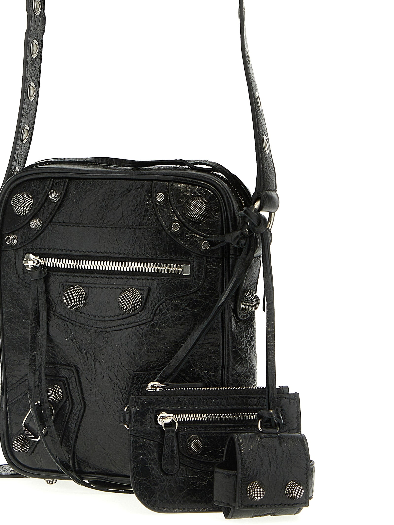 Black Lamb Leather Crossbody Bag