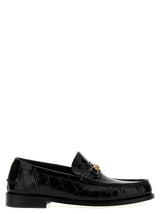 Black Velvet Leather Slip-On Loafers