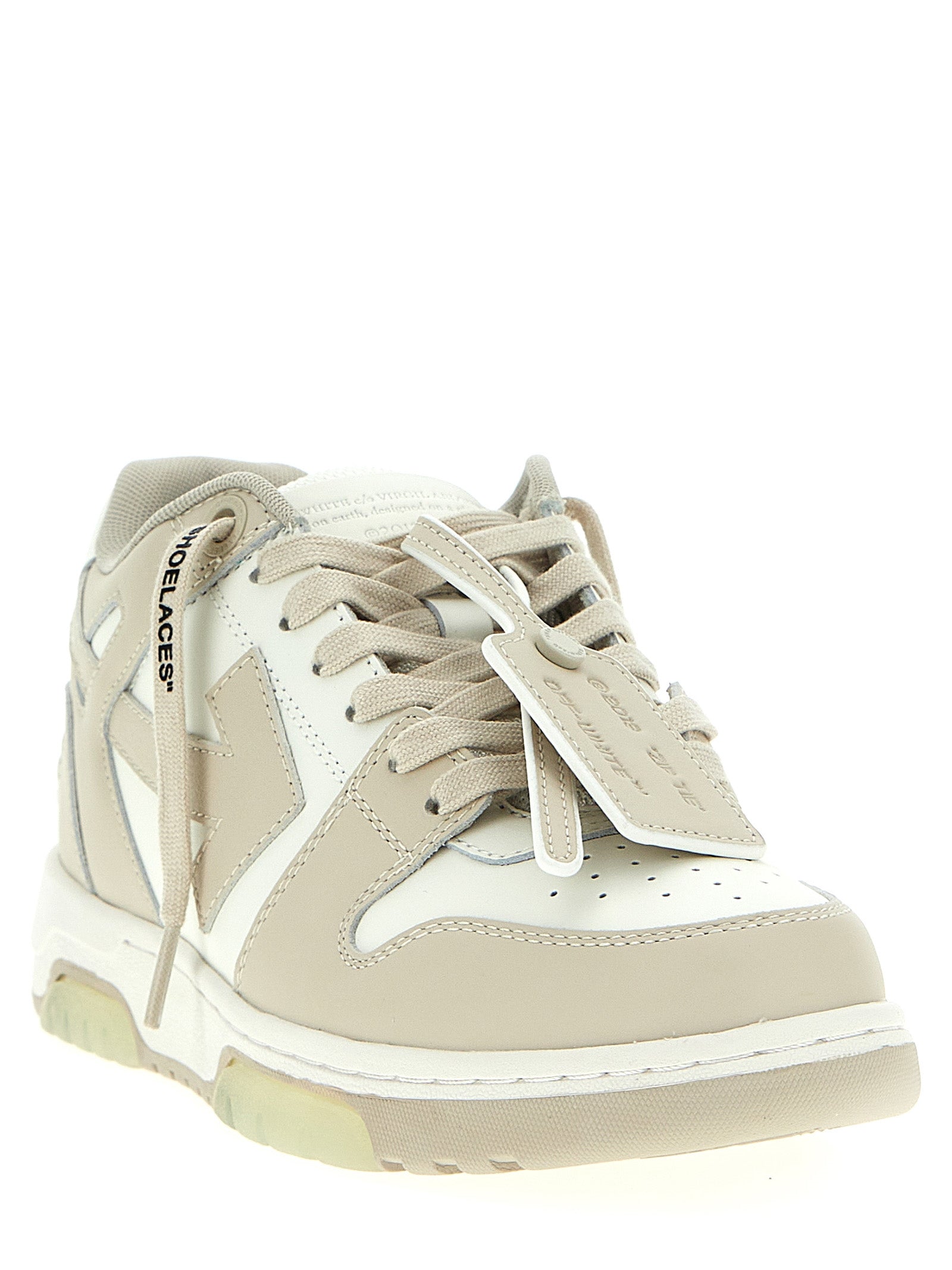 Beige Calfskin Low Top Sneakers