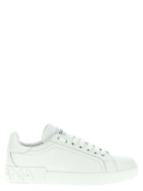 White Calfskin Low Top Sneakers