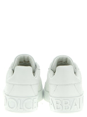 White Calfskin Low Top Sneakers