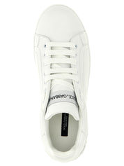 White Calfskin Low Top Sneakers