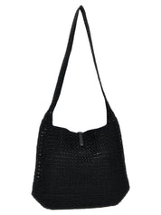 Black Raffia Tote Bag