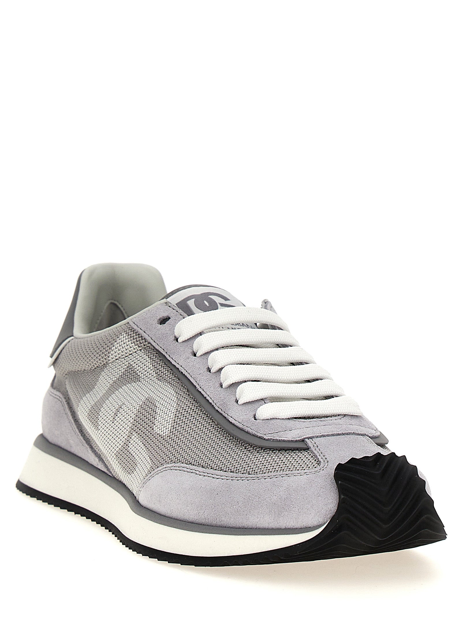 Dolce & Gabbana Gray Calfskin Athletic Sneakers