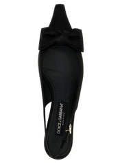 Black Viscose Mid Heel Pumps