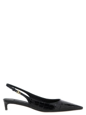 Dolce & Gabbana Black Calfskin Mid Heel Pumps