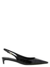 Dolce & Gabbana Black Calfskin Mid Heel Pumps