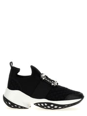 Black Polyester Athletic Sneakers
