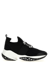 Black Polyester Athletic Sneakers