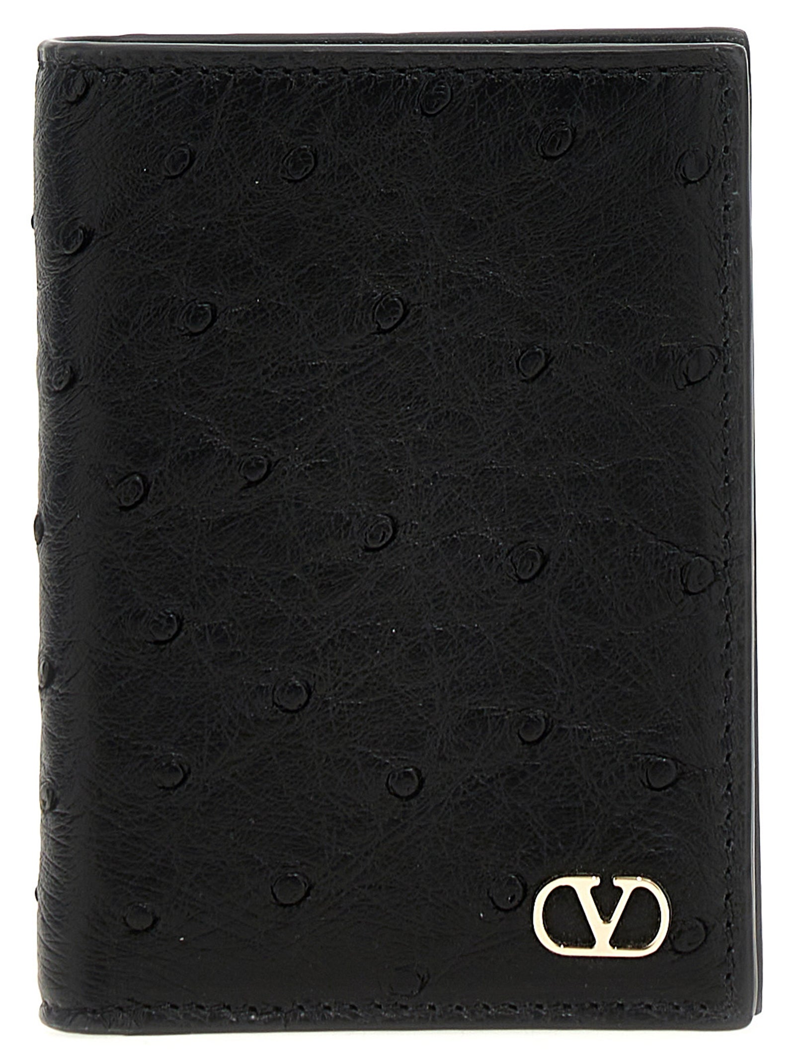 Black Ostrich Skin Cardholder