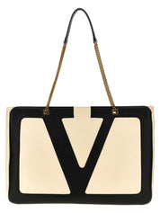 Bicolor Lamb Leather Tote Bag
