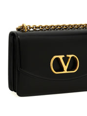 Black Calfskin Shoulder Bag
