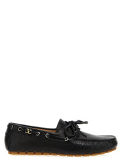 Black Buffalo Leather Slip-On Loafers