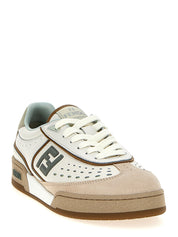 Fendi Beige Leather Sneakers