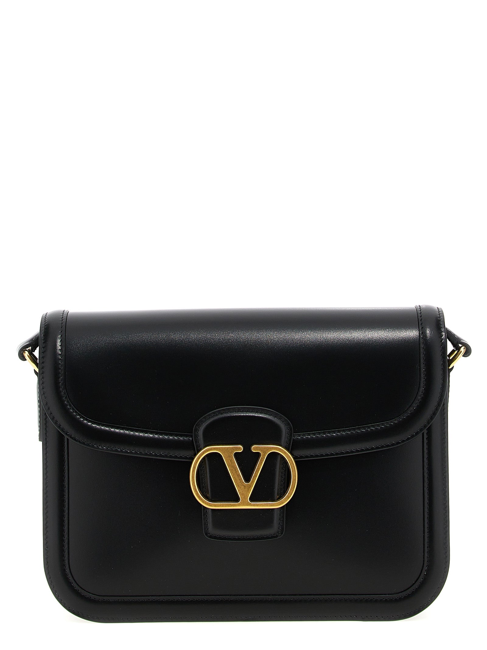 Black Calfskin Shoulder Bag