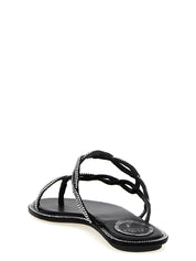 Black Satin Slides