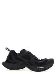 Black Polyester Athletic Sneakers