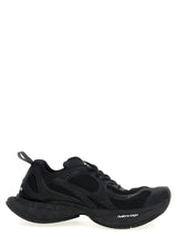 Black Polyester Athletic Sneakers