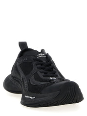 Black Polyester Athletic Sneakers
