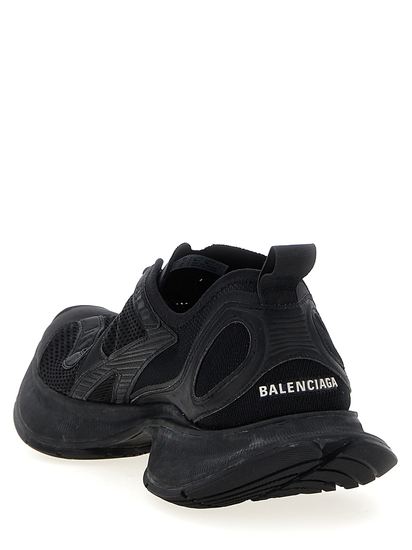 Black Polyester Athletic Sneakers