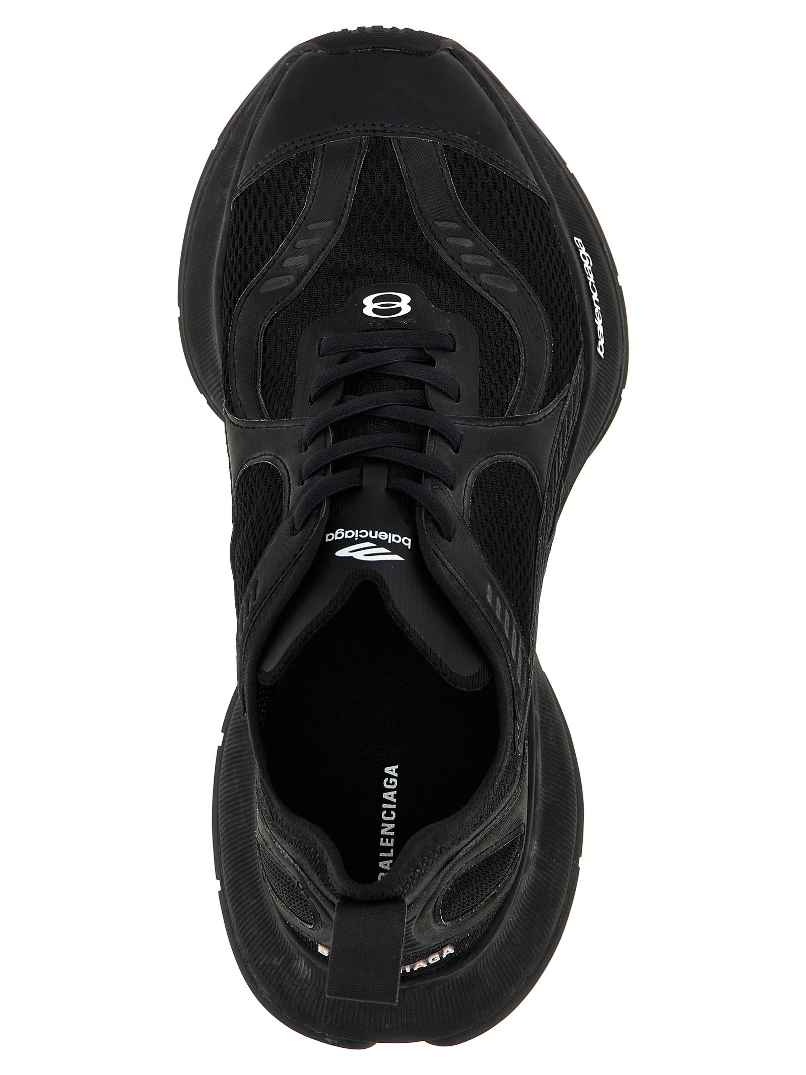 Black Polyester Athletic Sneakers
