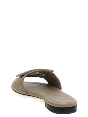 Fendi Gray Calfskin Slides
