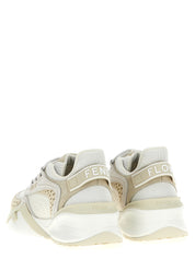 Fendi White Polyester Athletic Sneakers