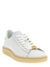 White Calfskin Low Top Sneakers