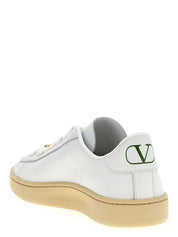 White Calfskin Low Top Sneakers