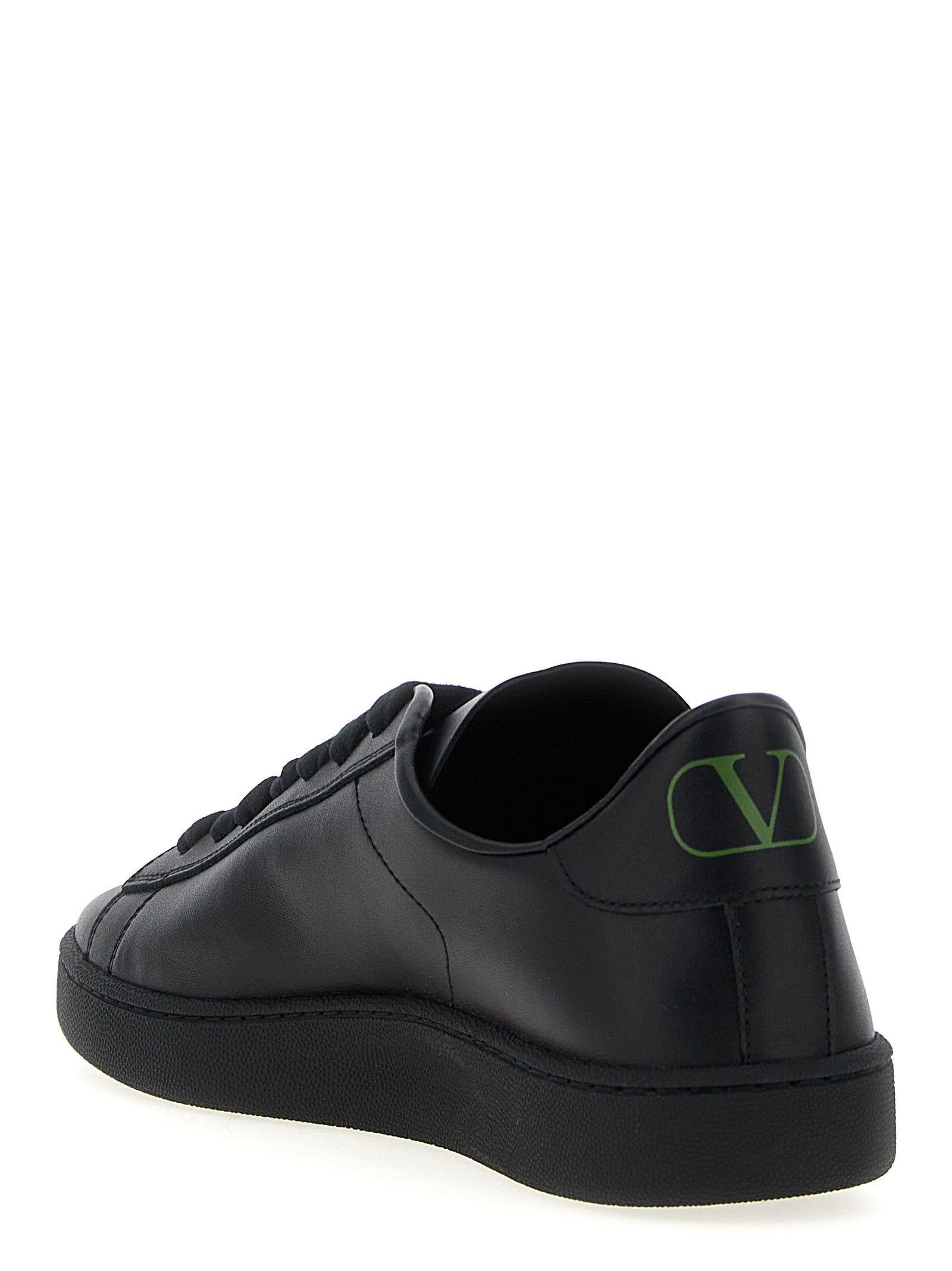 Black Calfskin Low Top Sneakers