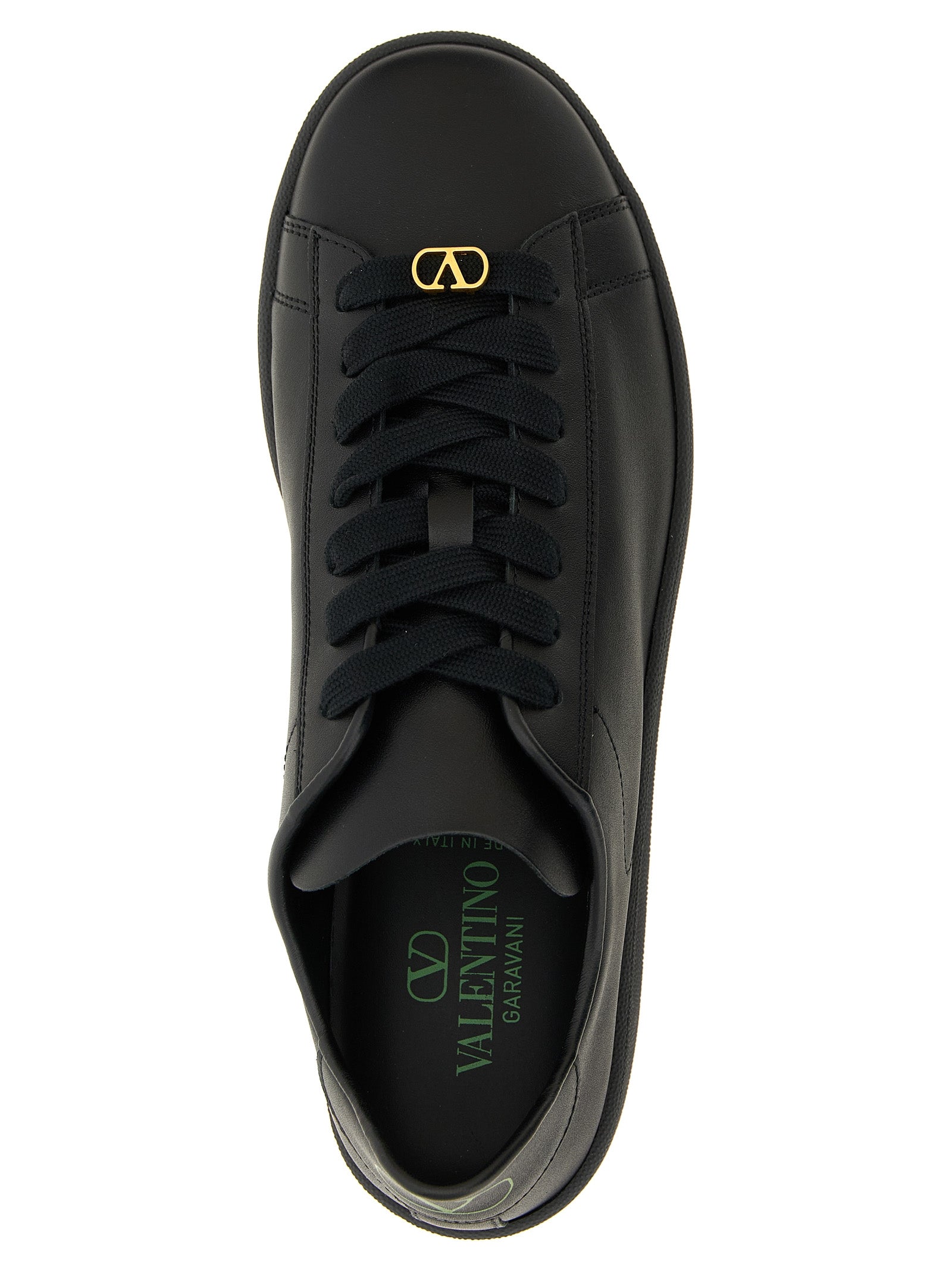 Black Calfskin Low Top Sneakers