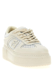 Fendi Beige Calfskin Platform Sneakers