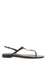 Purple Elastane Flat Sandals