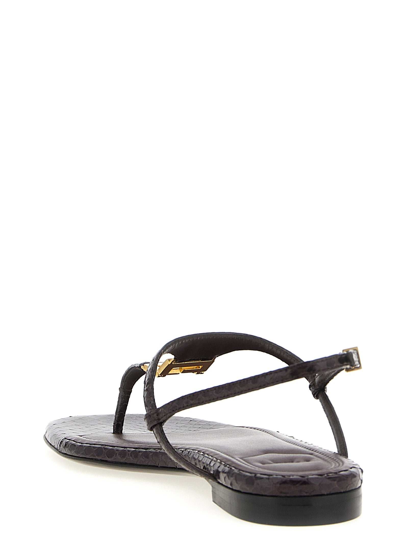 Purple Elastane Flat Sandals