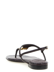 Purple Elastane Flat Sandals