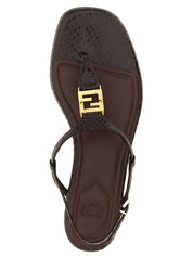 Purple Elastane Flat Sandals