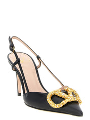 Valentino Garavani Black Calfskin High Heel Pumps