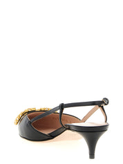 Valentino Garavani Black Calfskin Mid Heel Pumps
