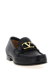 Black Buffalo Leather Slip-On Loafers