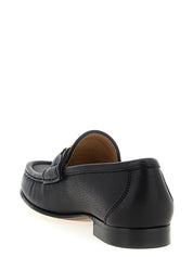 Black Buffalo Leather Slip-On Loafers