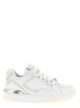 Versace White Calfskin Low Top Sneakers