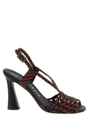 Brown Polyethylene Stiletto Heel Sandals
