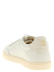 Brunello Cucinelli White Goatskin Low Top Sneakers