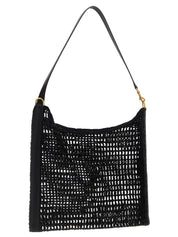 Saint Laurent Black Raffia Shoulder Bag