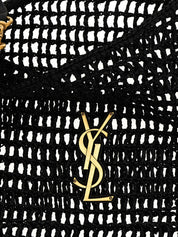 Saint Laurent Black Raffia Shoulder Bag