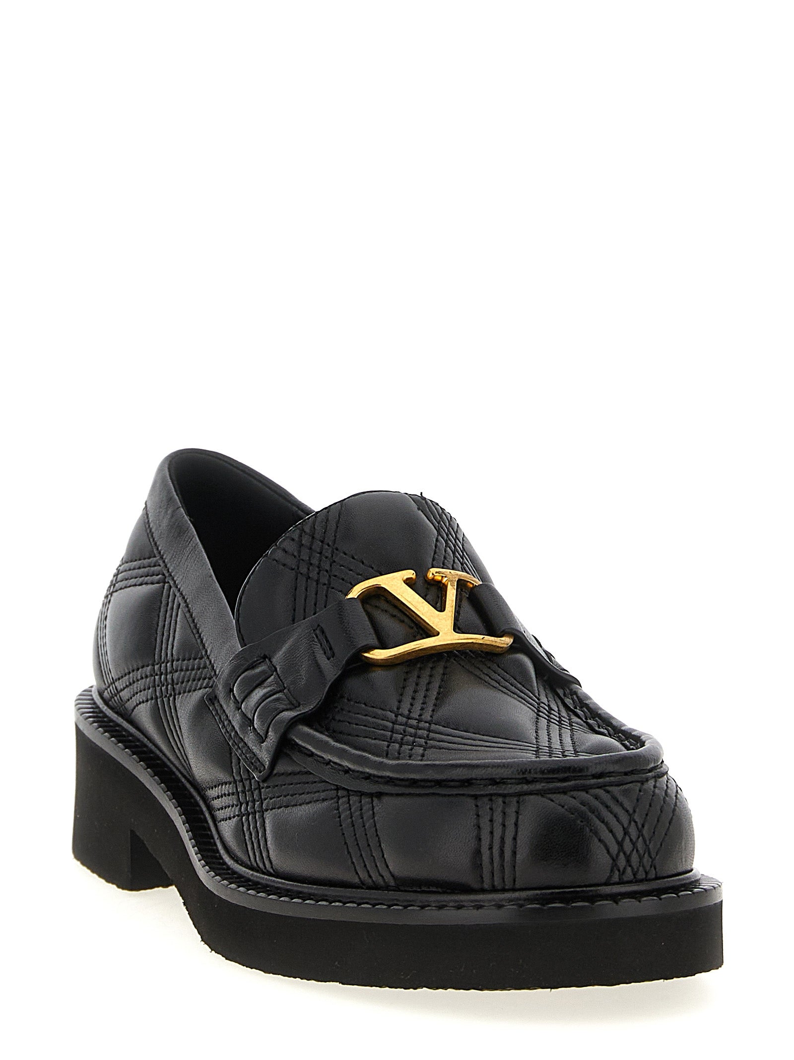 Black Lamb Leather Slip-On Loafers