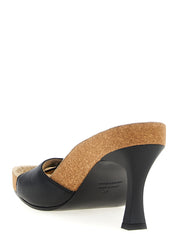Black Calfskin Stiletto Heel Sandals