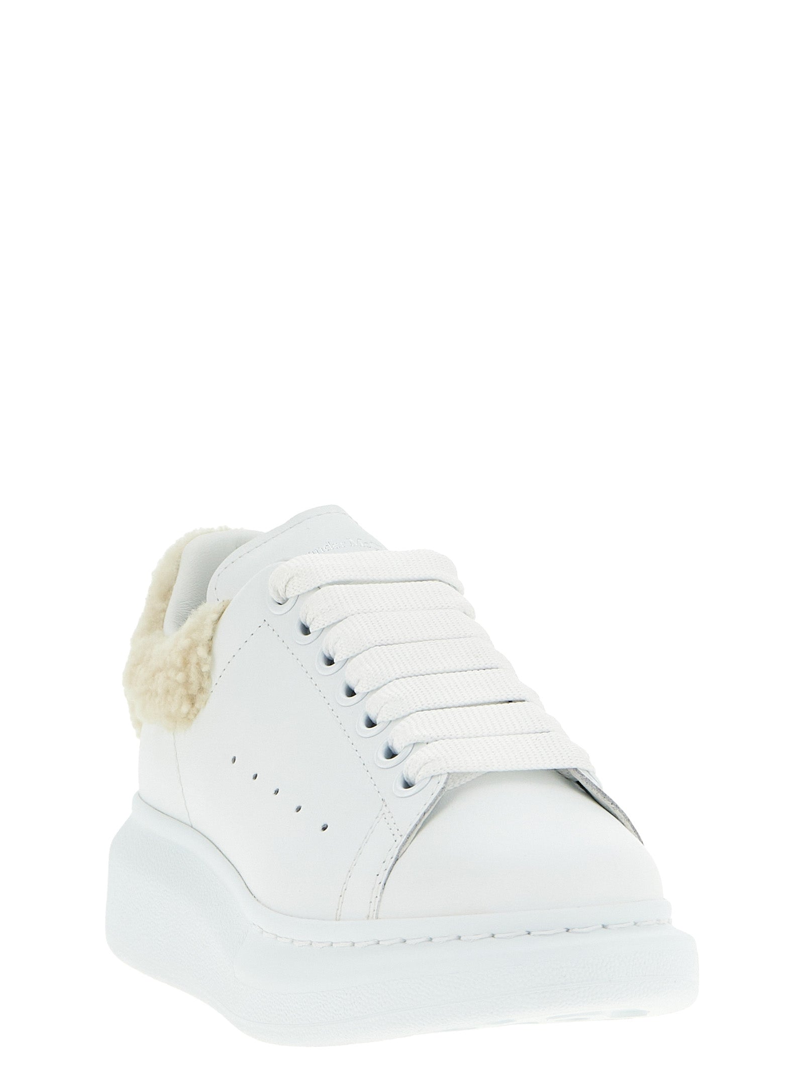 Alexander McQueen Beige Calfskin Chunky Sneakers